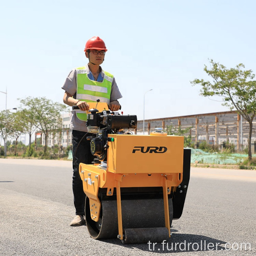 Küçük Yol Silindiri Vibratör Kompaktör El Itme Asfalt Silindiri FYL-600